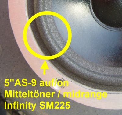 Infinity SM-225, SM-255 - 1 x Foamrand voor midrange