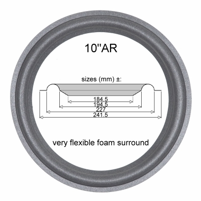 10"AR - SCHAUMSTOFF Sicke für Reparatur Lautsprecher