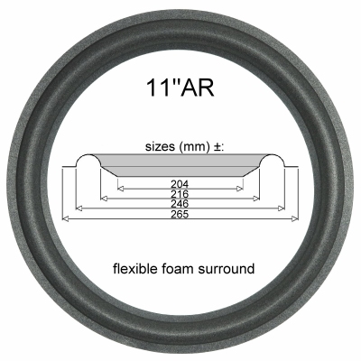 11"AR - FOAM surround for repair Acoustic Research