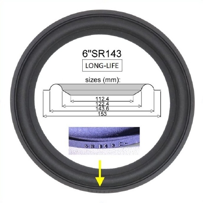 Linn Ninka - Vifa P17WJ-00-08 - GENUINE SR143 RUBBER edge